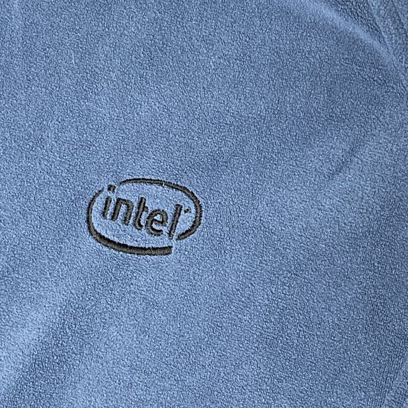 Intel North End Men Blue Long Sleeve Intel Drawstring Full Zip Fleece Jacket M - Picture 3 of 5